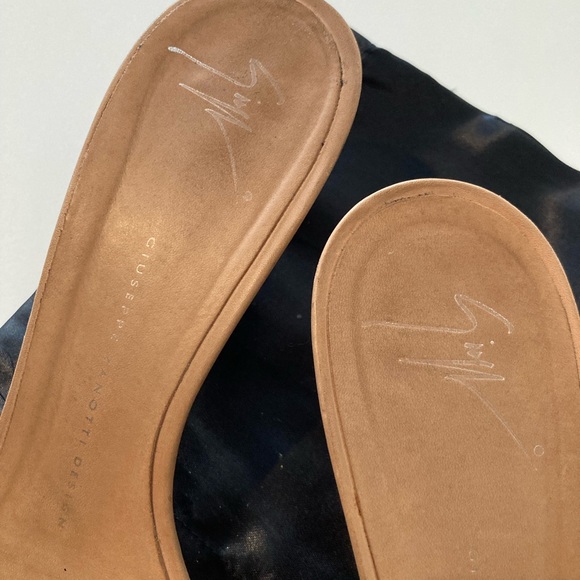 GIUSEPPE ZANOTTI ROSE GOLD CREAM LEATHER SLIDES EXCELLENT PRE-LOVED US 10.5B - Picture 9 of 10